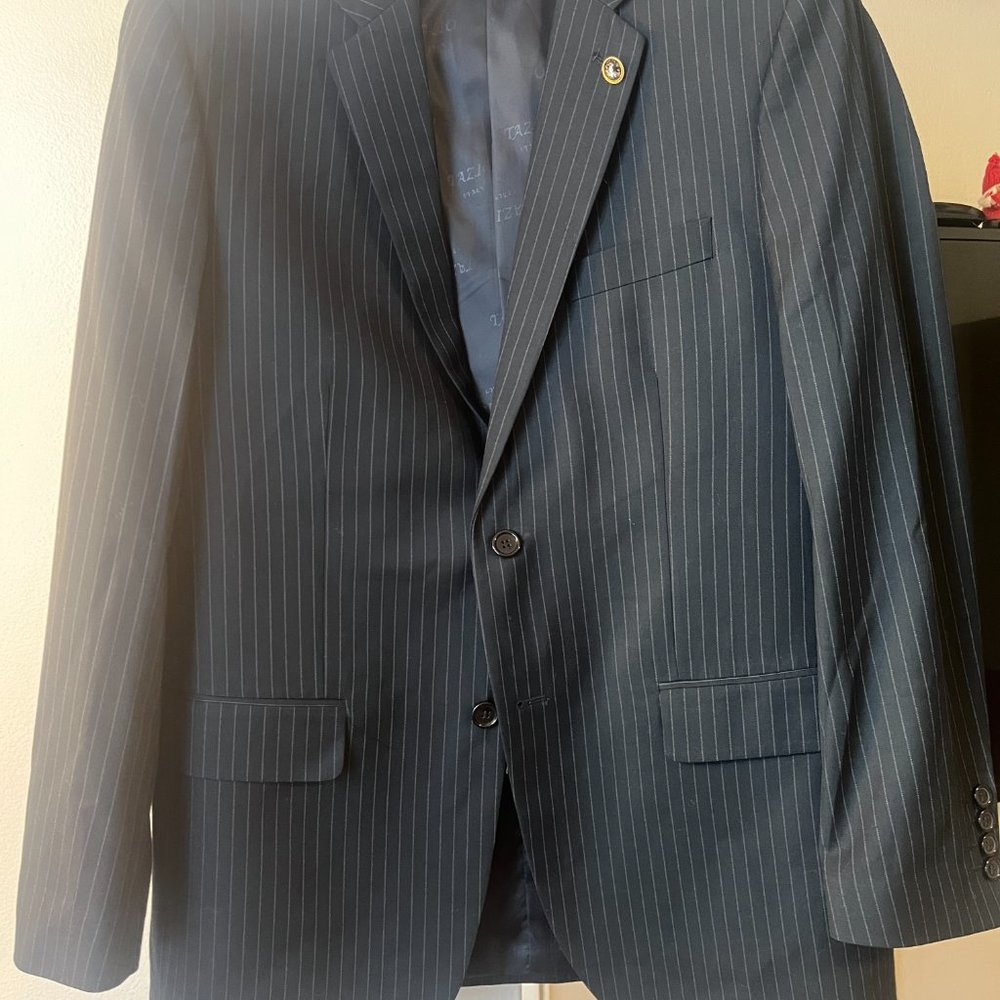 3-Piece Tazio Black Pinstripe Suit